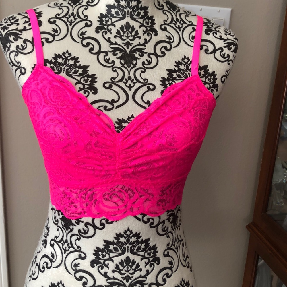 Victoria secret pink rose lace bra